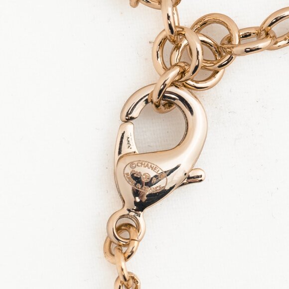 Chanel P25 Light-Gold-Tone Crystal & Pearl CC Logo Necklace - Picture 5 of 5